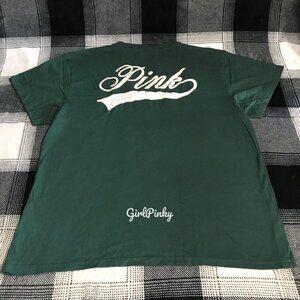 VS PINK DEEP FOREST CAMPUS SHORT SLEEVE LIMITED EDITION TEE SIZE SMALL